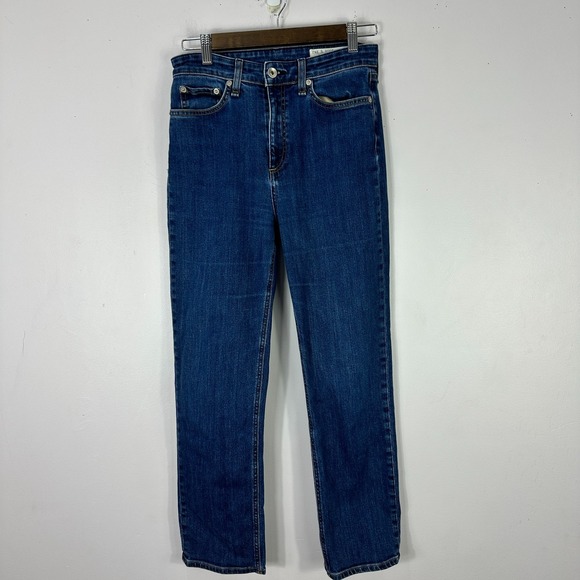 Rag & Bone Womens 27 Blue Slim Straight Leg Jeans Mid Rise Denim Quiet Luxury - Picture 1 of 7